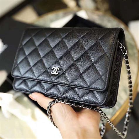 chanel wallet on chain black